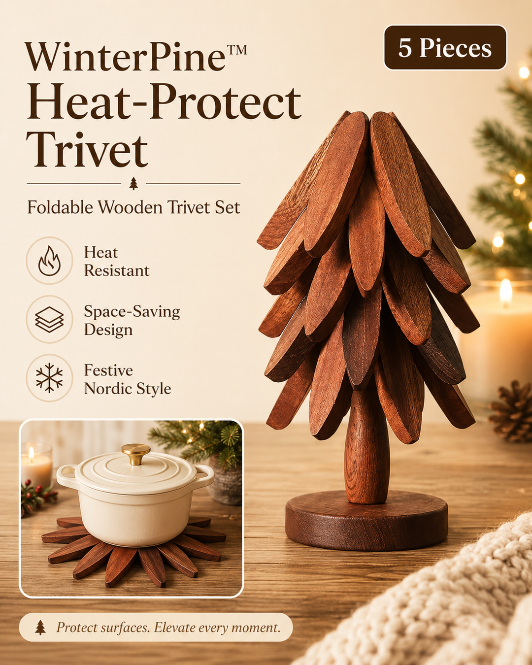 WinterPine™ Heat-Protect Trivet