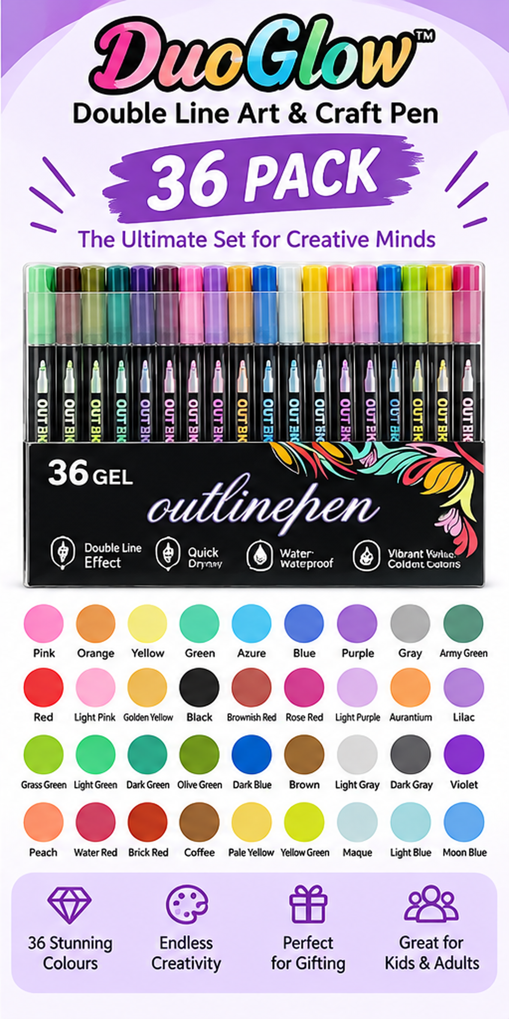 DuoGlow™ Double Line Art and Craft Pen