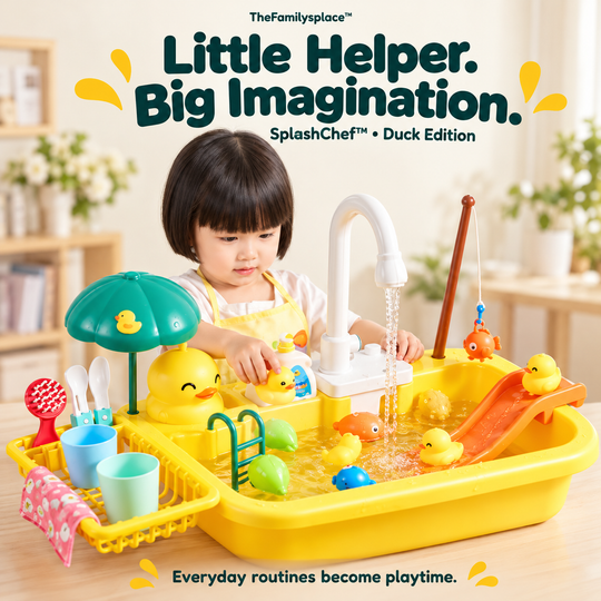 🚰 SplashChef™ Kids Electric Kitchen Sink Play Set
