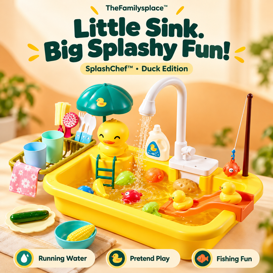 🚰 SplashChef™ Kids Electric Kitchen Sink Play Set