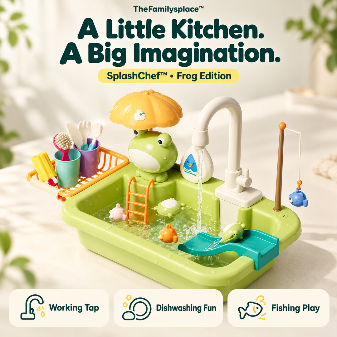 🚰 SplashChef™ Kids Electric Kitchen Sink Play Set