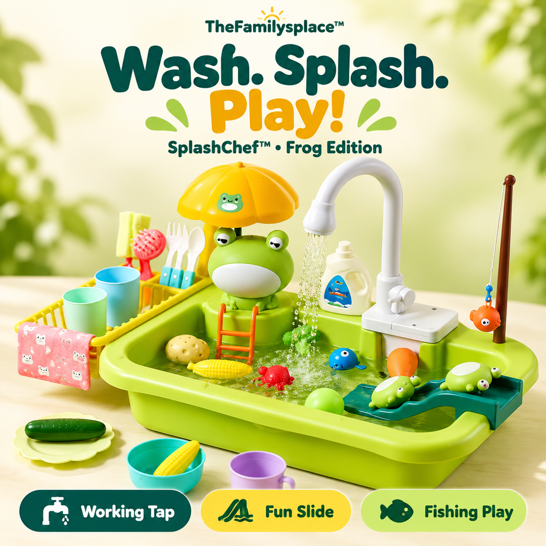 🚰 SplashChef™ Kids Electric Kitchen Sink Play Set