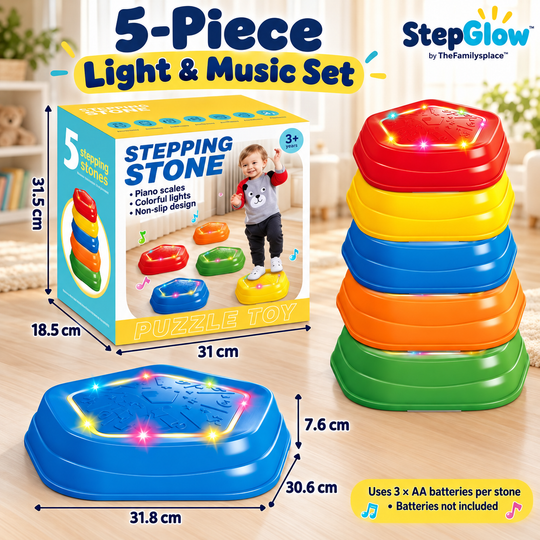 StepGlow™ Light & Music Balance Stones — 5-Piece Set