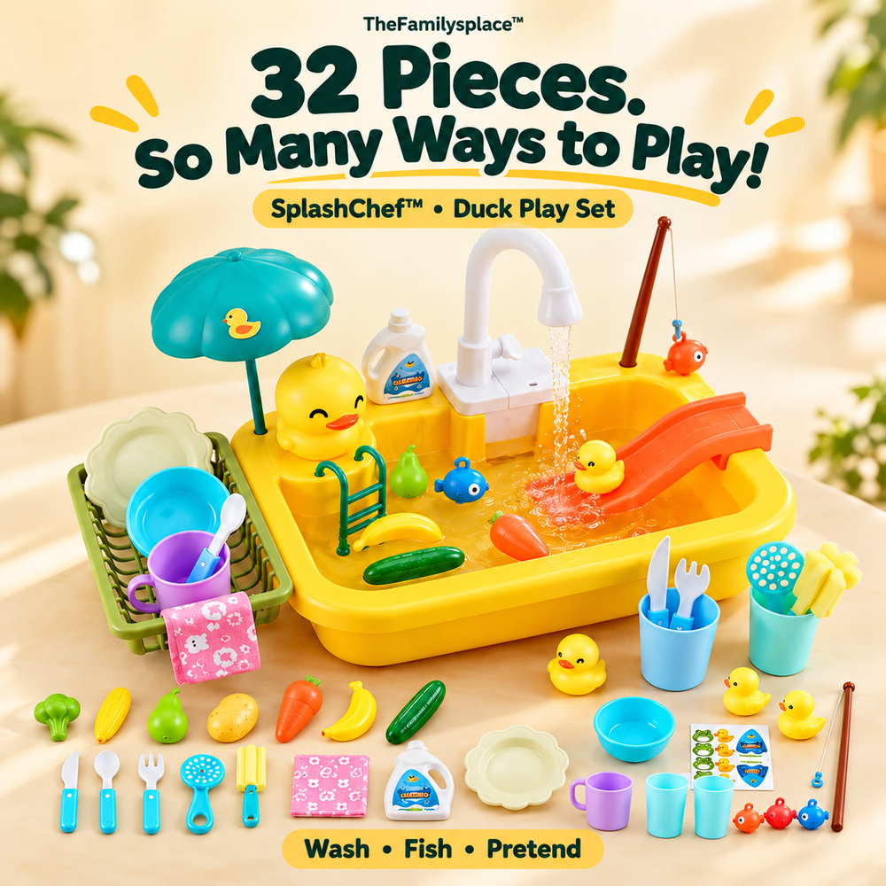 🚰 SplashChef™ Kids Electric Kitchen Sink Play Set